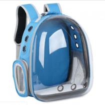 Mochila Astronauta Visão Panorâmica Transporte Pet Azul
