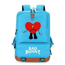 Mochila Bads Bunny Cartoon Kids School Oxford 29x13x43cm