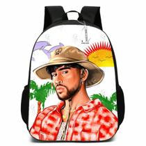 Mochila Bads Bunny Cartoon Kids School Oxford 29x16x42cm