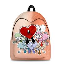 Mochila Bads Bunny Cartoon Kids School Oxford 30x17x40cm