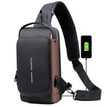 Mochila Bag Impermeável com Sistema Anti-Furto Entrada USB Transversal Tiracolo