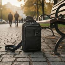 Mochila Bag Usb Transversal Bolsa Masculina Ombro Pochete