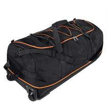 Mochila Bagenerous 110L/140L expansível com 2 rodas preta laranja