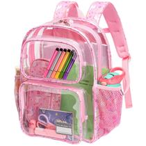 Mochila Bagseri Clear para meninas de 15 polegadas rosa unicórnio Mochila Bagseri Clear para meninas de 15 polegadas rosa unicórnio