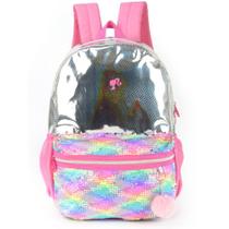 Mochila Barbie Paetê Luxcel