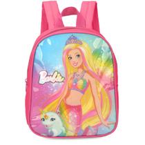 Mochila Barbie Sereia Mar Rosa Pink Luxcel Creche Escolar