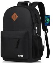 Mochila BICPSRO preta para homens e mulheres School 24L 46x31x15cm