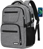 Mochila BICPSRO Travel Laptop 15,6" com porta de carregamento USB cinza