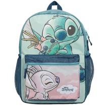 Mochila Bioworld Disney Stitch & Angel de 41 cm com capa para laptop Mochila Bioworld Disney Stitch & Angel de 41 cm com capa para laptop
