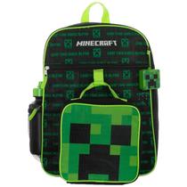 Mochila Bioworld Kids Minecraft com kit de almoço, garrafa de água