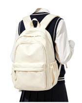 Mochila BJLFS Bege Impermeável 24L para mulheres e homens em idade escolar Mochila BJLFS Bege Impermeável 24L para mulheres e homens em idade escolar