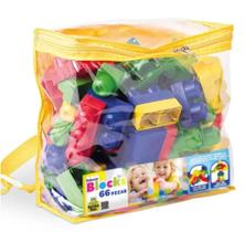 Mochila Blocos de Montar Tchuco Blocks Plástico Colorido 66 Peças 0252 - Samba Toys