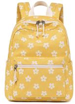 Mochila Bluboon Mini para meninas, criança, veludo cotelê floral