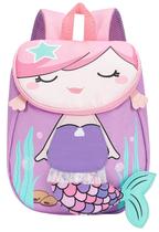 Mochila Bluboon Toddlers para meninas Cute Preschool 3D Purple Mochila Bluboon Toddlers para meninas Cute Preschool 3D Purple