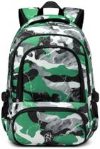 Mochila BLUEFAIRY Kids para meninos e meninas 17L Camo Green