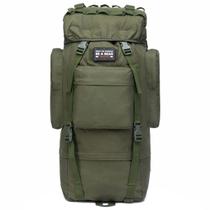 Mochila Bolsa Camping Militar Impermeável Resistente Trilha Verde