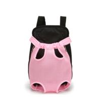 Mochila Bolsa Canguru Transporte De Pet Cachorro Gatos Preto Rosa