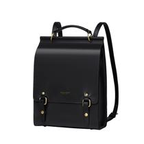 Mochila Bolsa Conles de Couro Vintage para Mulheres - Preta