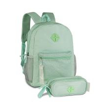 Mochila Bolsa Costas Escolar Feminina + Estojo Pastel - Clio