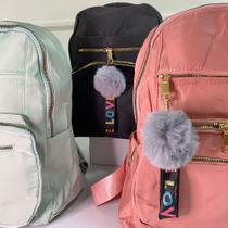 Mochila bolsa costas escolar pom pom love zíper para meninas - Filó Modas