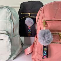 Mochila bolsa costas escolar pom pom love zíper para meninas