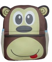 Mochila Bolsa de Costa Macaquinho C/ Orelhas Escolar Infantil Pequena C/ Bolsos