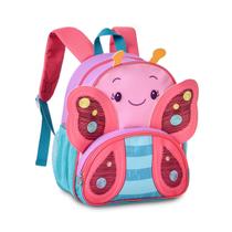 Mochila Bolsa de Costas Zoo Infantil Escolar Pets - Borboleta, Abelha E Joaninha - Clio