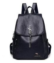 Mochila Bolsa De Couro Bag Preto Ombro Costas Mão