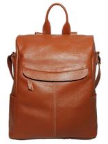Mochila Bolsa De Couro Legítimo Antifurto Feminina