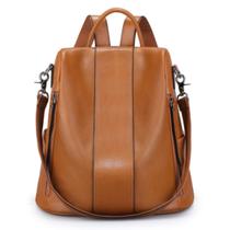 Mochila, bolsa de couro S-ZONE para mulheres, mochila antifurto Mochila, bolsa de couro S-ZONE para mulheres, mochila antifurto