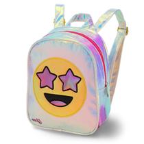 Mochila Bolsa Emoji Juvenil Menina Presente Passeio Brilho