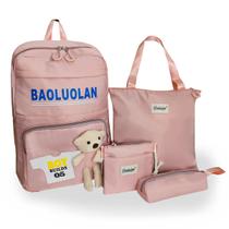 Mochila Bolsa Escolar Antifurto Ursinho Kawaii Impermeável