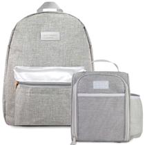 Mochila Bolsa Escolar Costas Adulto Juvenil Casual Trabalho Viagem Unissex Masculina Feminina + Bolsa Térmica de Mão Fit