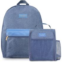 Mochila Bolsa Escolar Costas Adulto Juvenil Casual Trabalho Viagem Unissex Masculina Feminina + Bolsa Térmica de Mão Fit Mochila Bolsa Escolar Costas Adulto Juvenil Casual Trabalho Viagem Unissex Masculina Feminina + Bolsa Térmica de Mão Fit