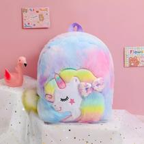 Mochila Bolsa Escolar Infantil Pelúcia Unicórnio Uniso YT893 Mochila Bolsa Escolar Infantil Pelúcia Unicórnio Uniso YT893