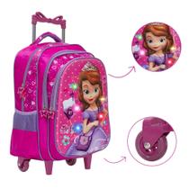 Mochila Bolsa Escolar Menina Princesa Sofia Led Passeio