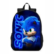Mochila Bolsa Escolar Sonic Azul filmes e Séries Novidade Mochila Bolsa Escolar Sonic Azul filmes e Séries Novidade