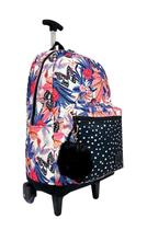 Mochila Bolsa Estampada Universitária Feminina Com Rodinhas