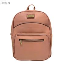 Mochila Bolsa Feminina Casual Dia a Dia e Passeio com Divisões e Bolsos Externos Leve e Espaçosa 8928 Cor:Caramelo