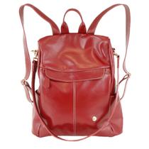 Mochila Bolsa Feminina Ombro De Couro Legitimo Vermelho Mochila Bolsa Feminina Ombro De Couro Legitimo Vermelho