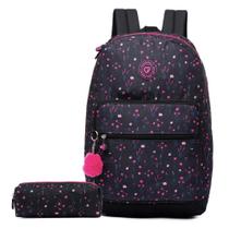 Mochila Bolsa Ferrazzi Feminina Escolar Faculdade Com Estojo Dia A Dia Resistente