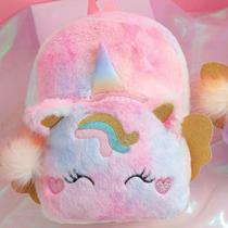 Mochila / Bolsa Infantil De Pelúcia / Fofa / De Unicórnio Para Meninas / Escola Multineos