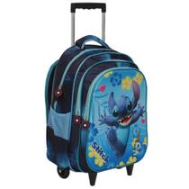 Mochila Bolsa Infantil Stitch Carrinho Grande Espaçosa