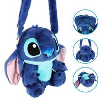 Mochila Bolsa Infantil Stitch Pelúcia 2 em 1 Antialérgico