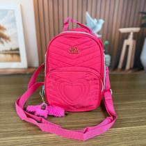 Mochila Bolsa Infantil Térmica de Coração Escolar Creche Lancheira Menina Mochilinha Criança Bebe