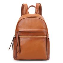 Mochila, bolsa Kattee, couro genuíno para mulheres, marrom
