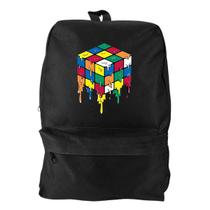 Mochila Bolsa Masculina Basica Escolar Pega a Visão Estampado Cubo Mágico