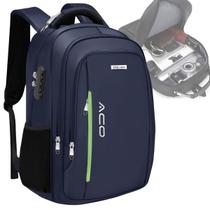 Mochila Bolsa Masculina Feminina Notebook Anti Furto Resistente A Agua Reforçada USB - ACO