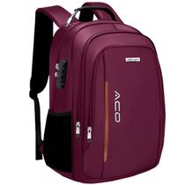 Mochila Bolsa Masculina Feminina Notebook Anti Furto Resistente A Agua Reforçada USB - ACO