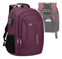 Mochila Bolsa Masculina Feminina Notebook Anti Furto Resistente A Agua Reforçada USB Mochila Bolsa Masculina Feminina Notebook Anti Furto Resistente A Agua Reforçada USB